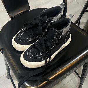 Black and White Kids High-Top Sneakers - Boys size 2